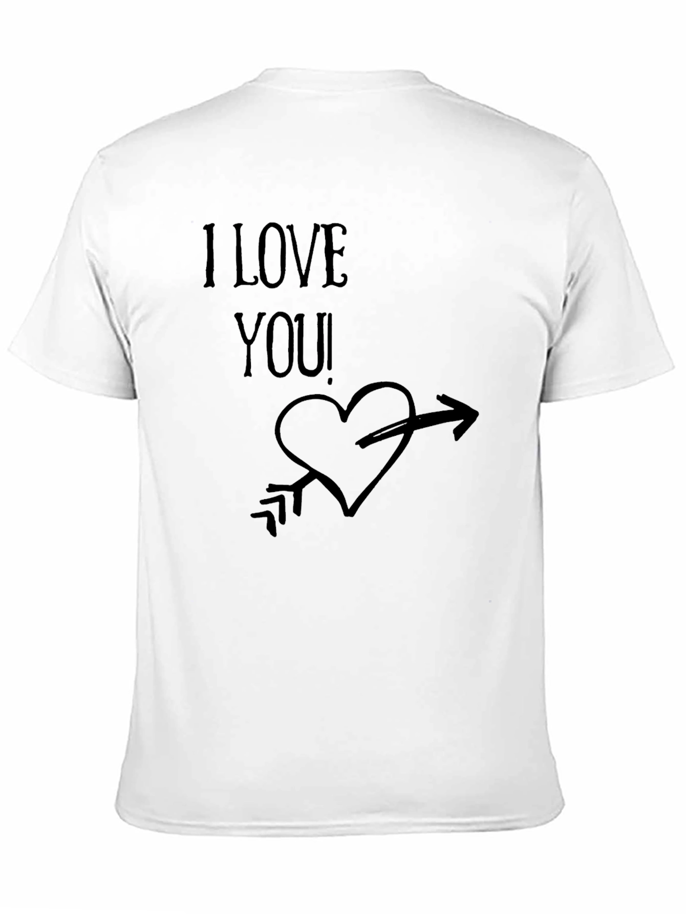 I Love You! Graphic Print Mens Black T-Shirt