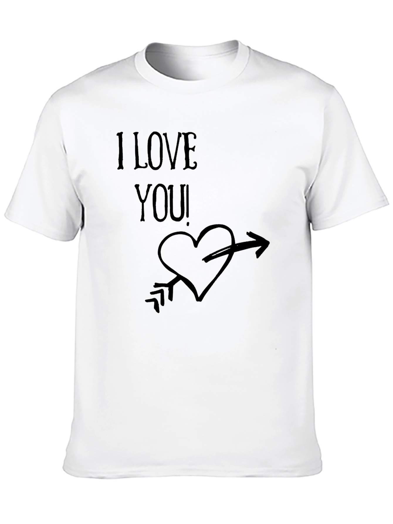 I Love You! Graphic Print Mens Black T-Shirt