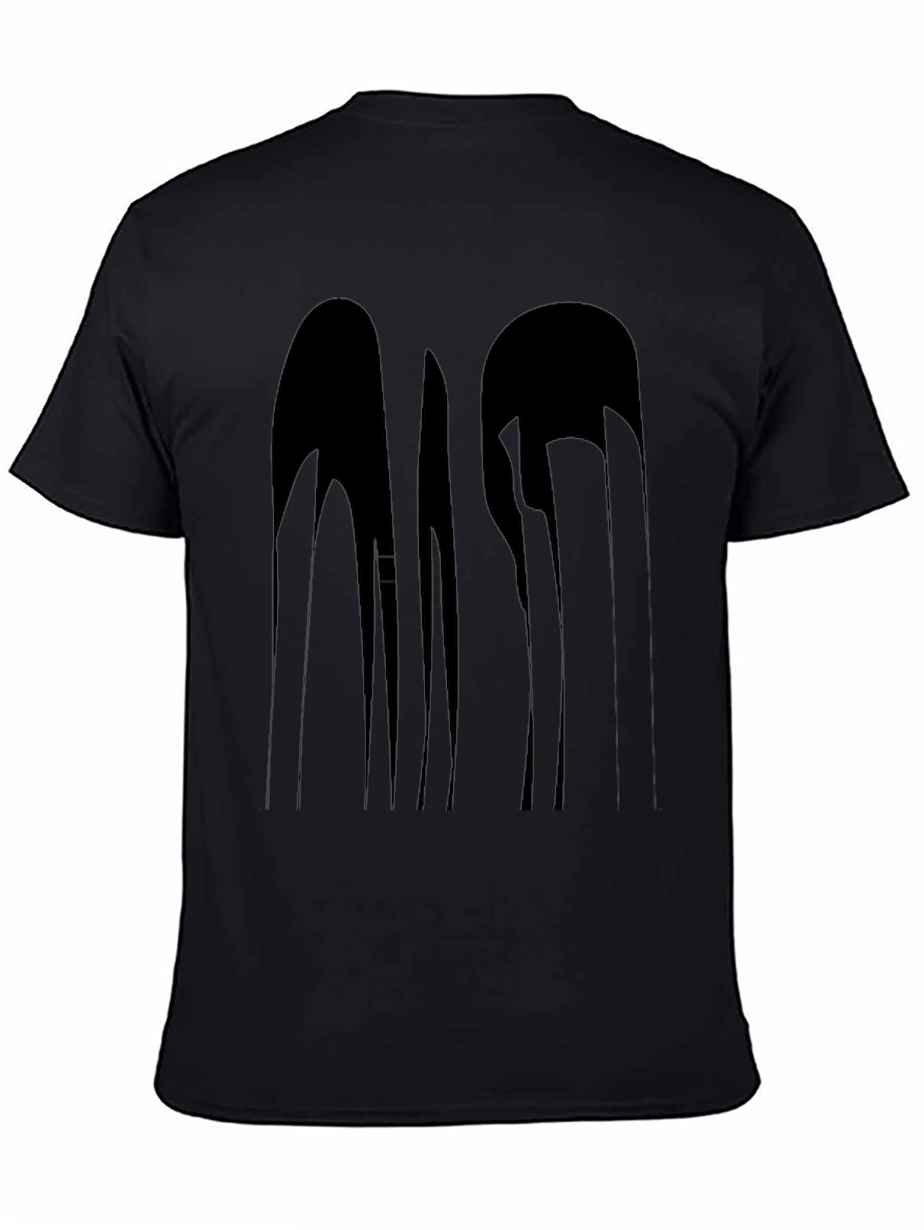 Abstract Drip Graphic Black T-Shirt