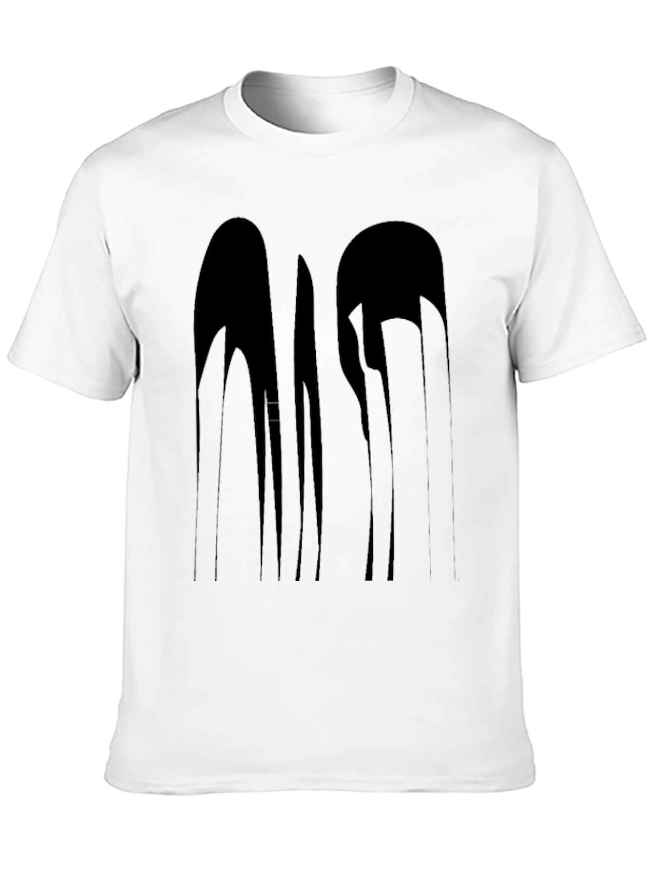 Abstract Drip Graphic Black T-Shirt