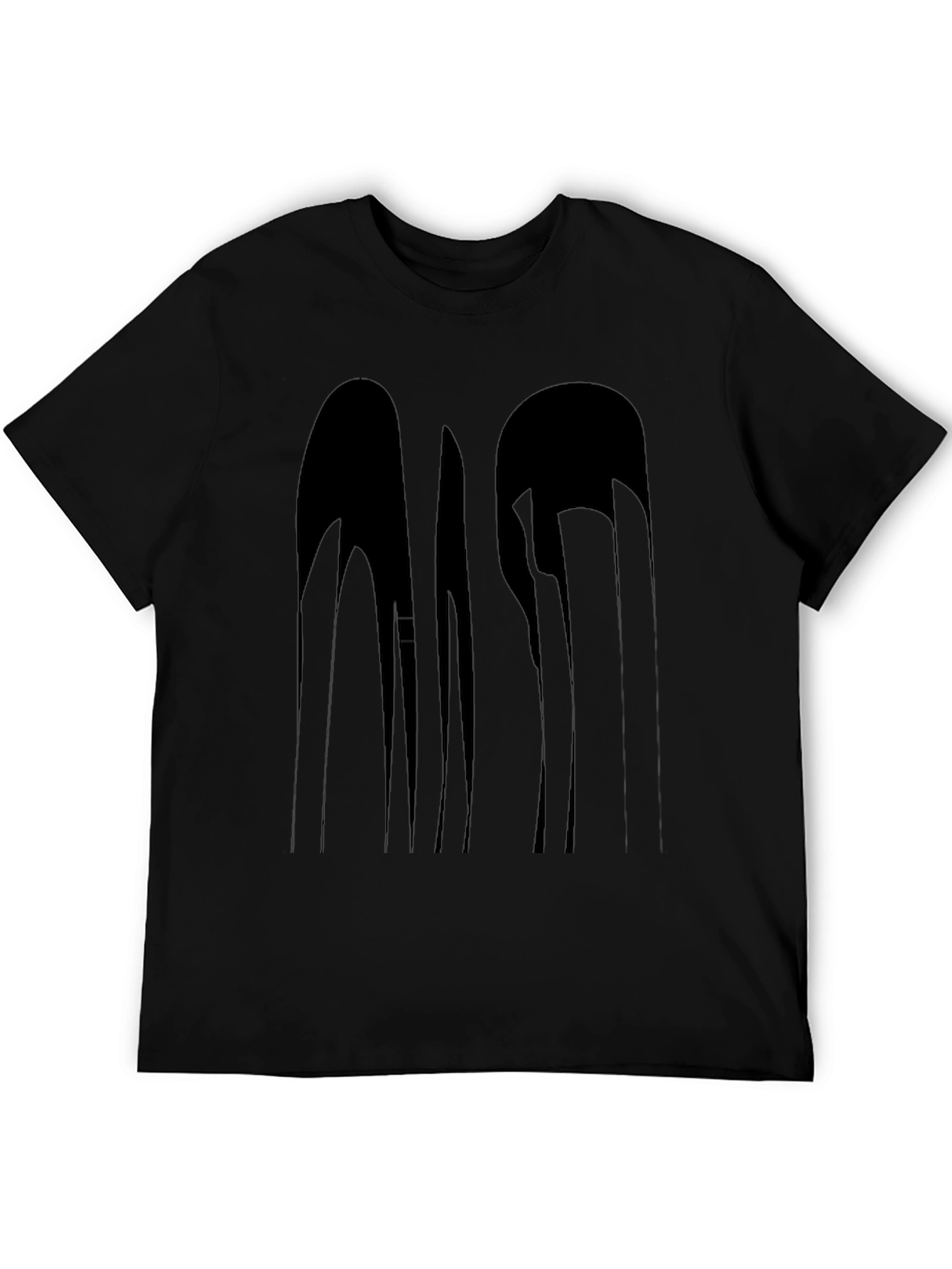 Abstract Drip Graphic Black T-Shirt