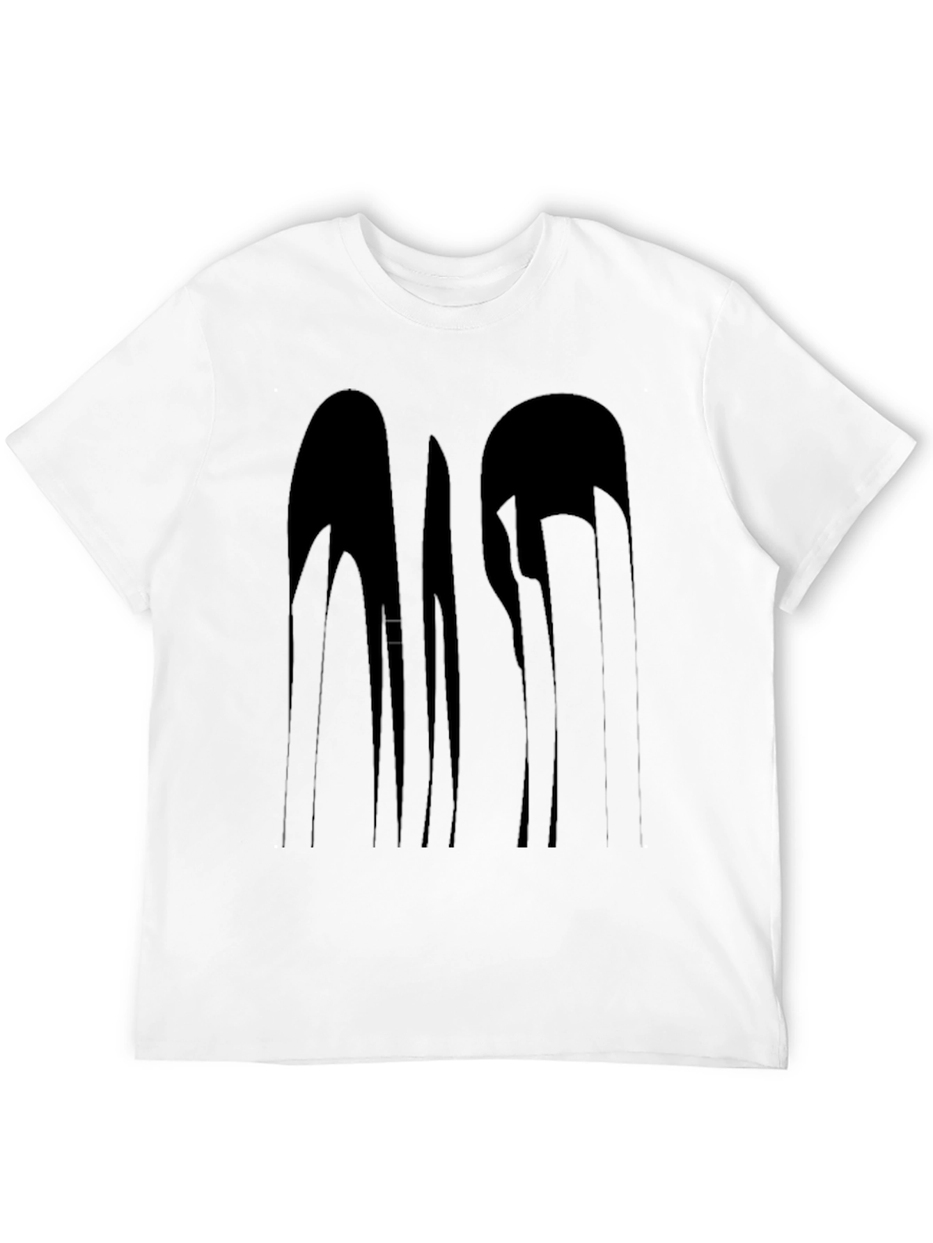 Abstract Drip Graphic Black T-Shirt