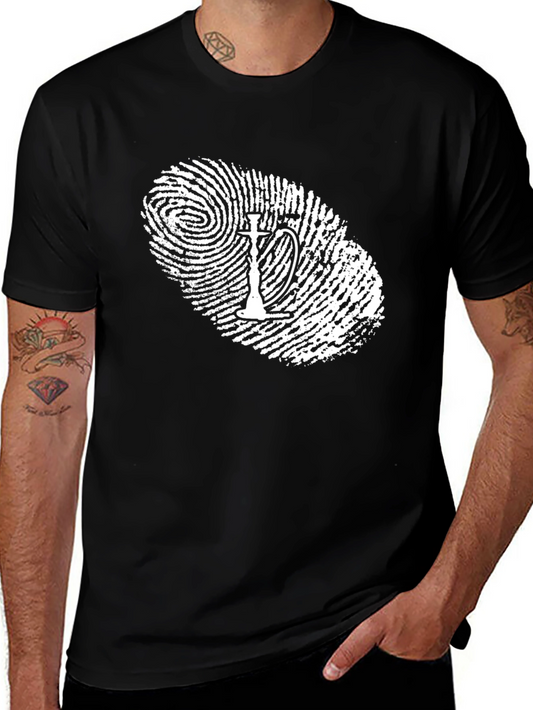 Unique Hookah Fingerprint T-Shirt - Black