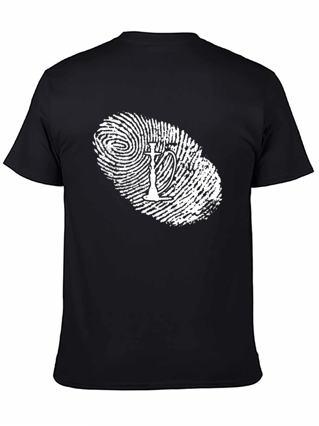 Unique Hookah Fingerprint T-Shirt - Black