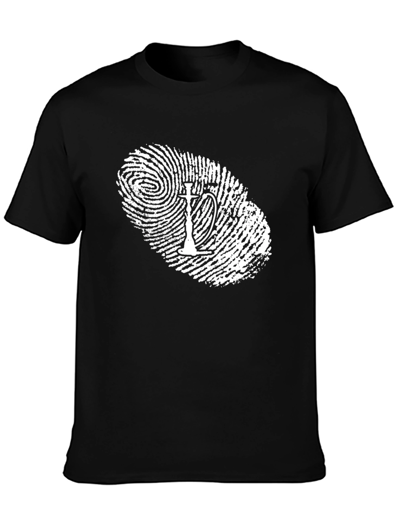 Unique Hookah Fingerprint T-Shirt - Black