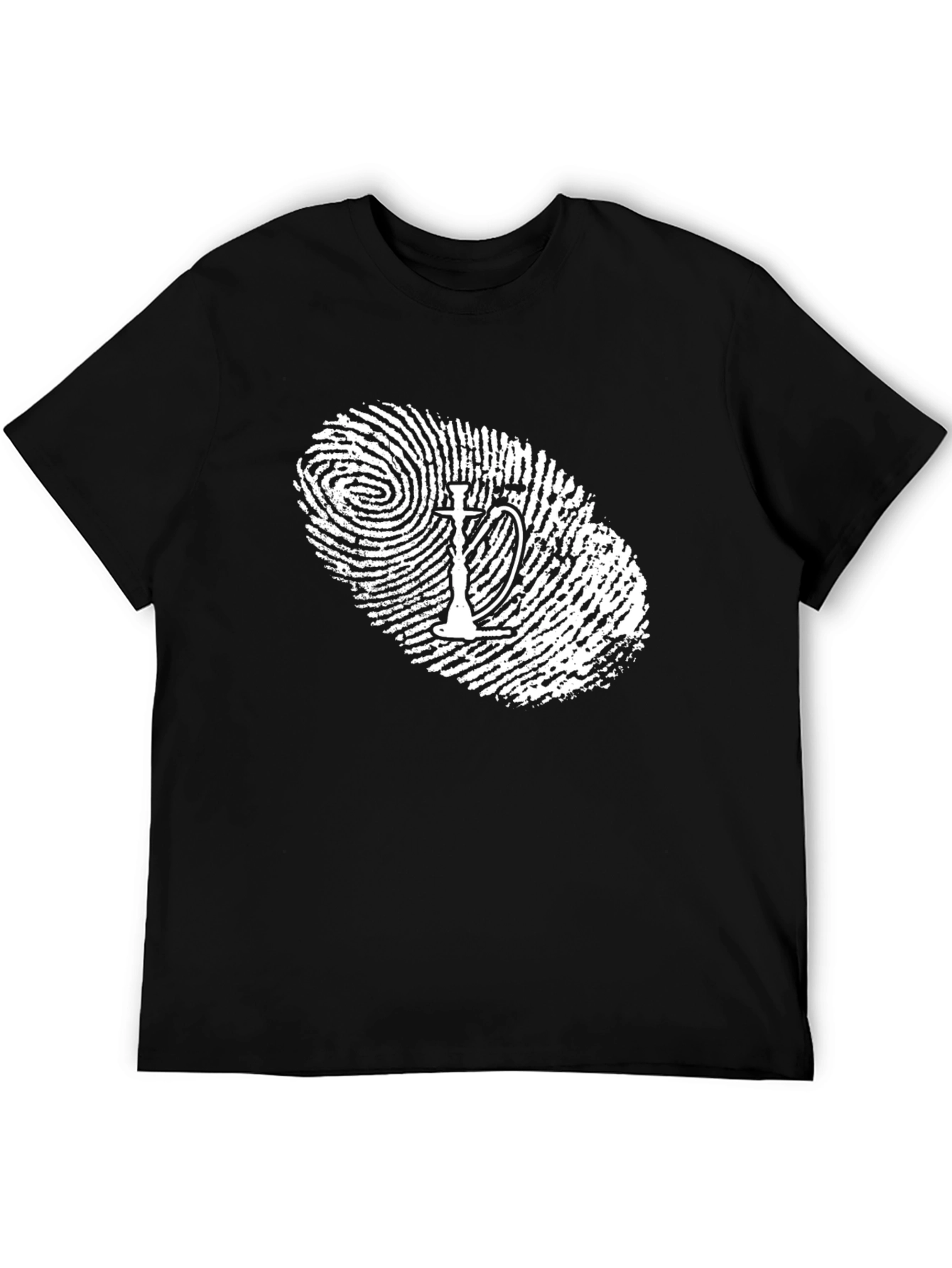 Unique Hookah Fingerprint T-Shirt - Black