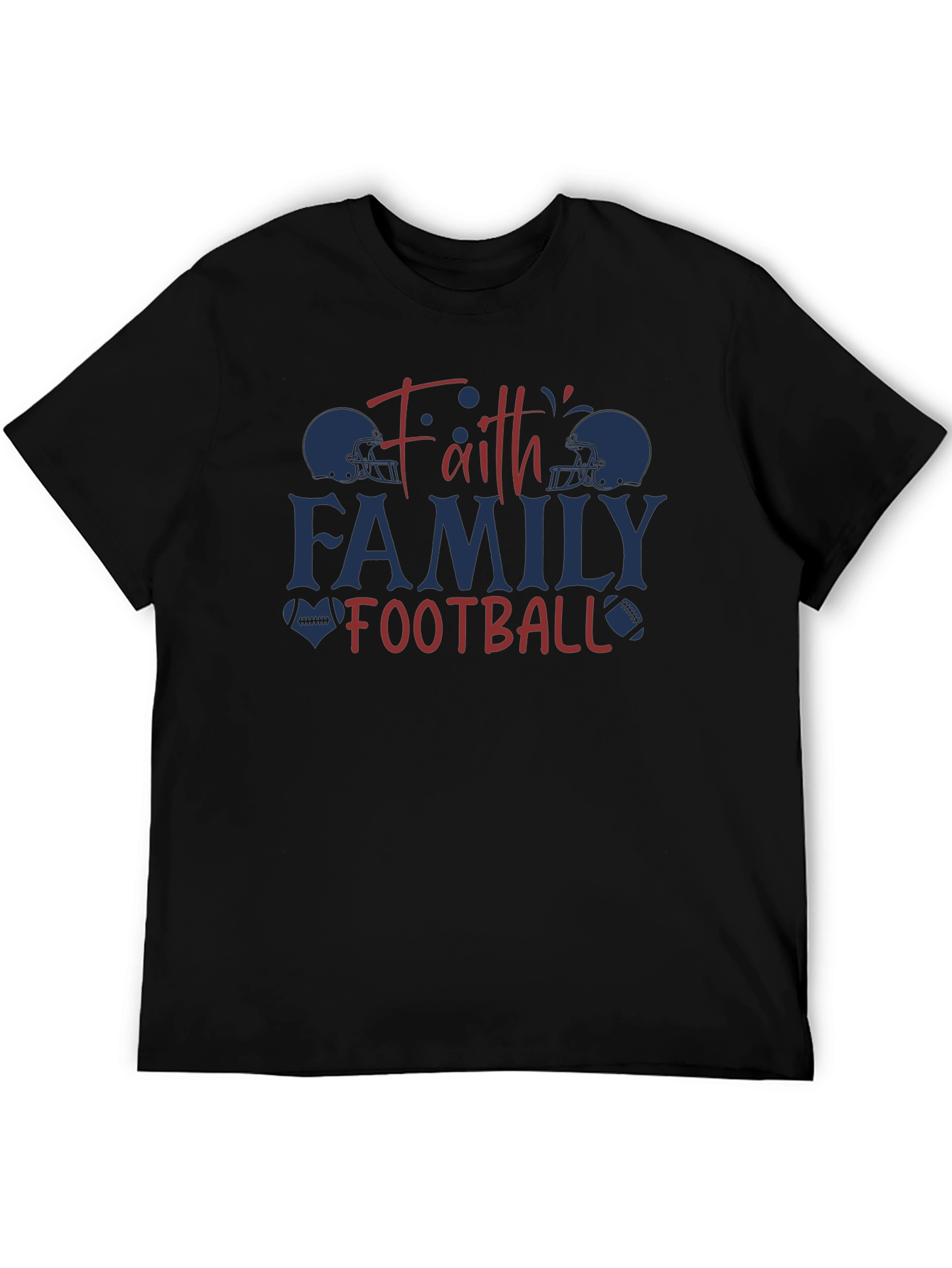Faith Family Football Graphic T-Shirt