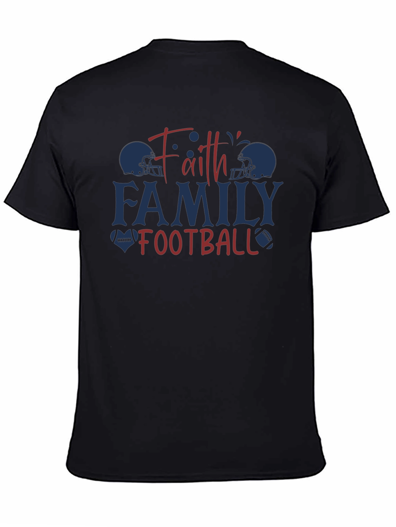 Faith Family Football Graphic T-Shirt