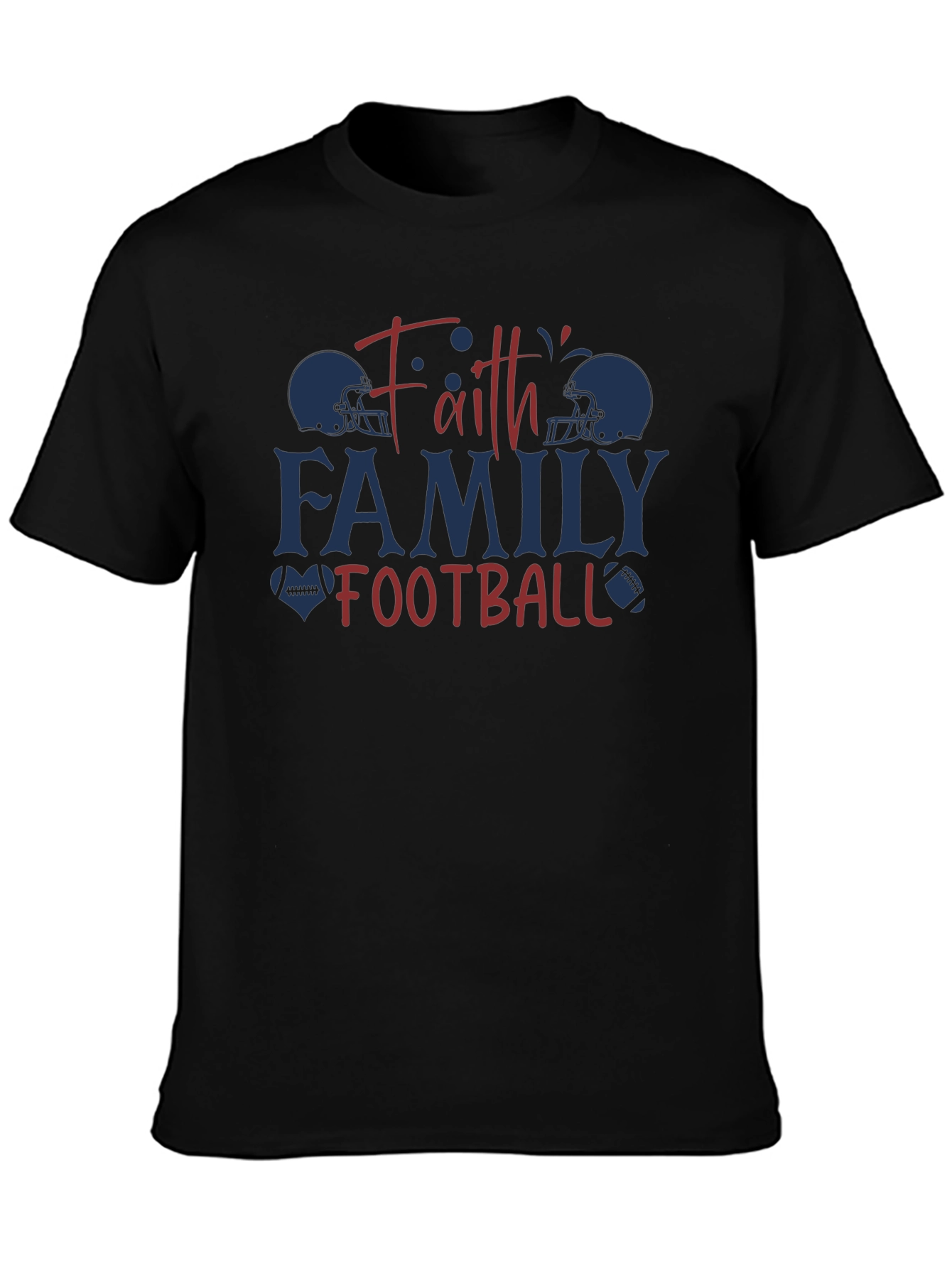 Faith Family Football Graphic T-Shirt