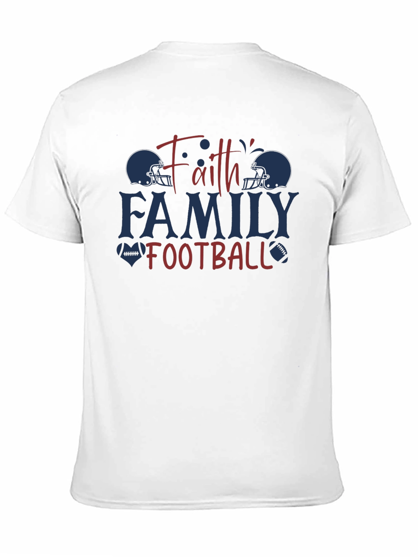 Faith Family Football Graphic T-Shirt
