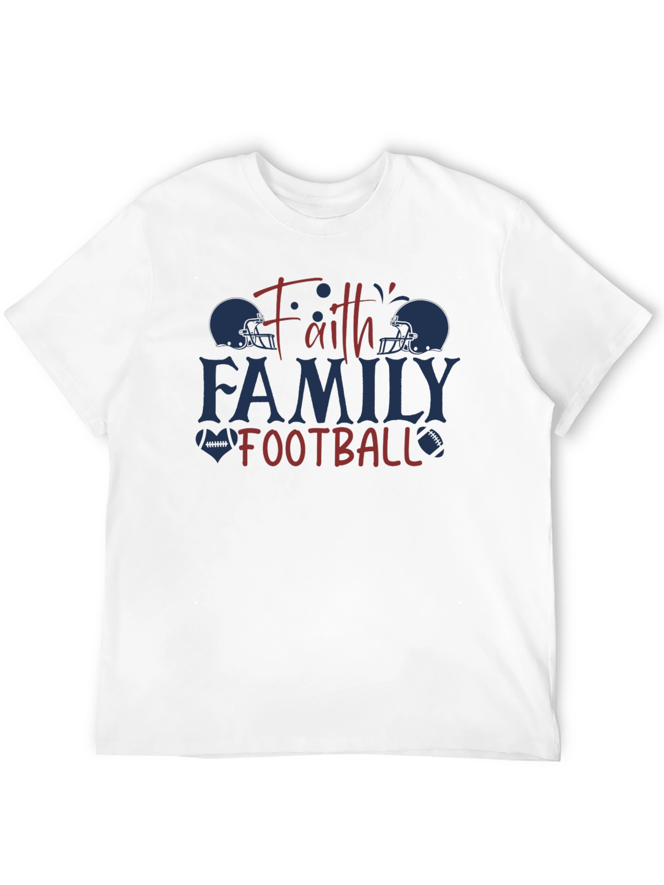 Faith Family Football Graphic T-Shirt