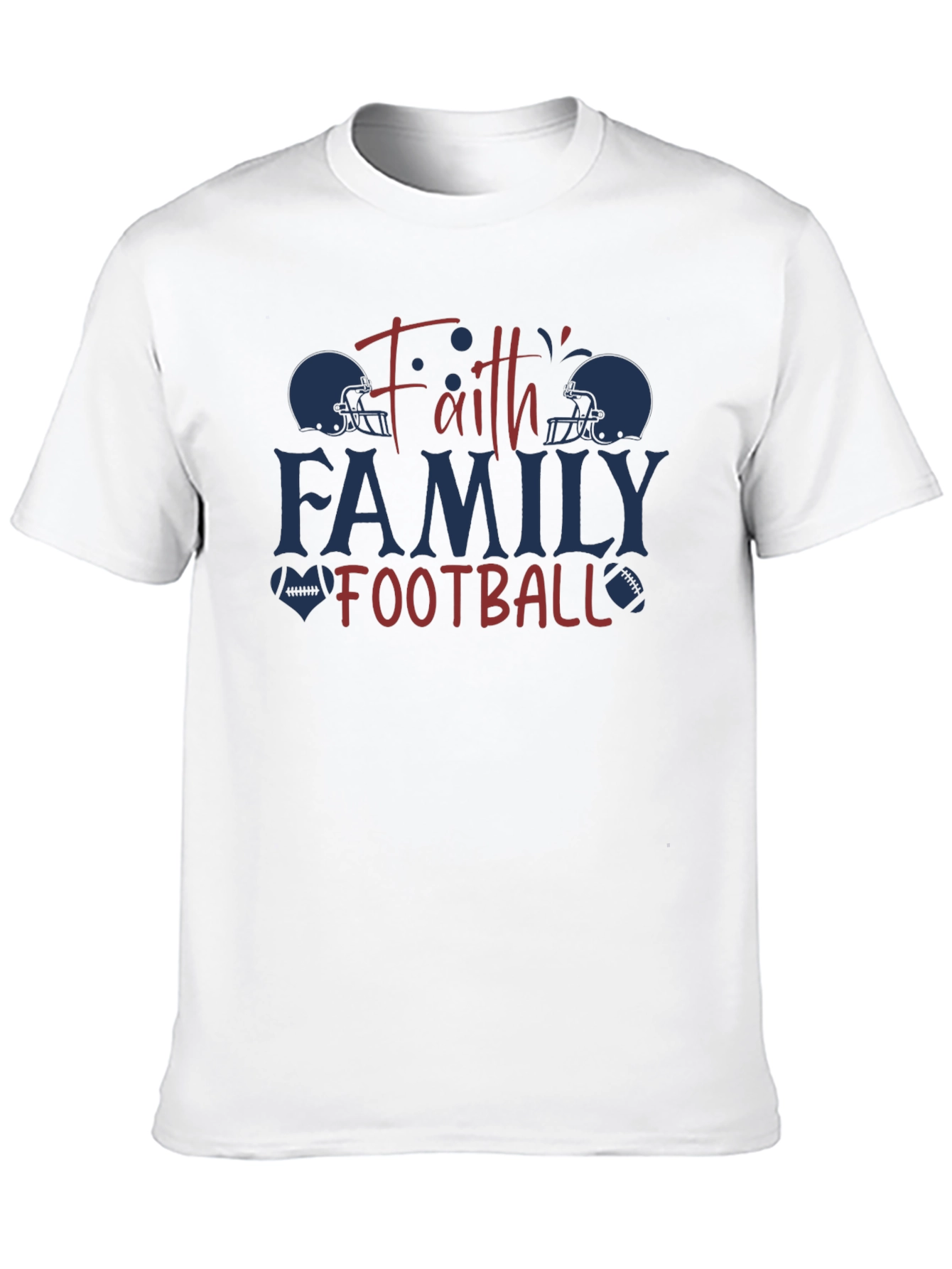Faith Family Football Graphic T-Shirt