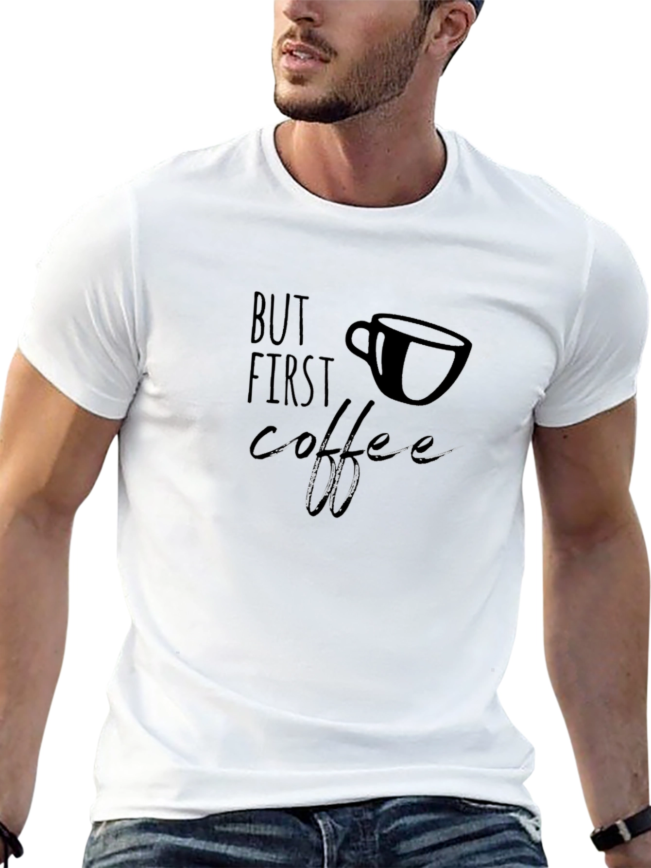 But First Coffee Black Graphic Tee