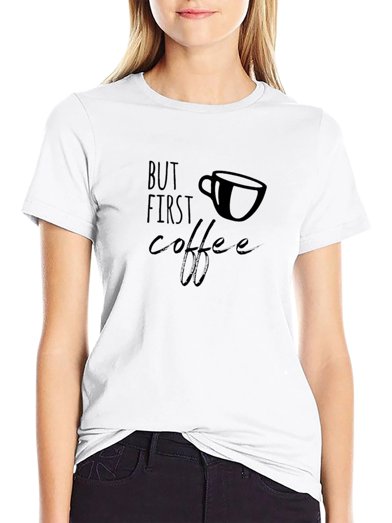 But First Coffee Black Graphic Tee