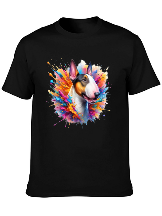 Bull Terrier Splash Art Black Tee