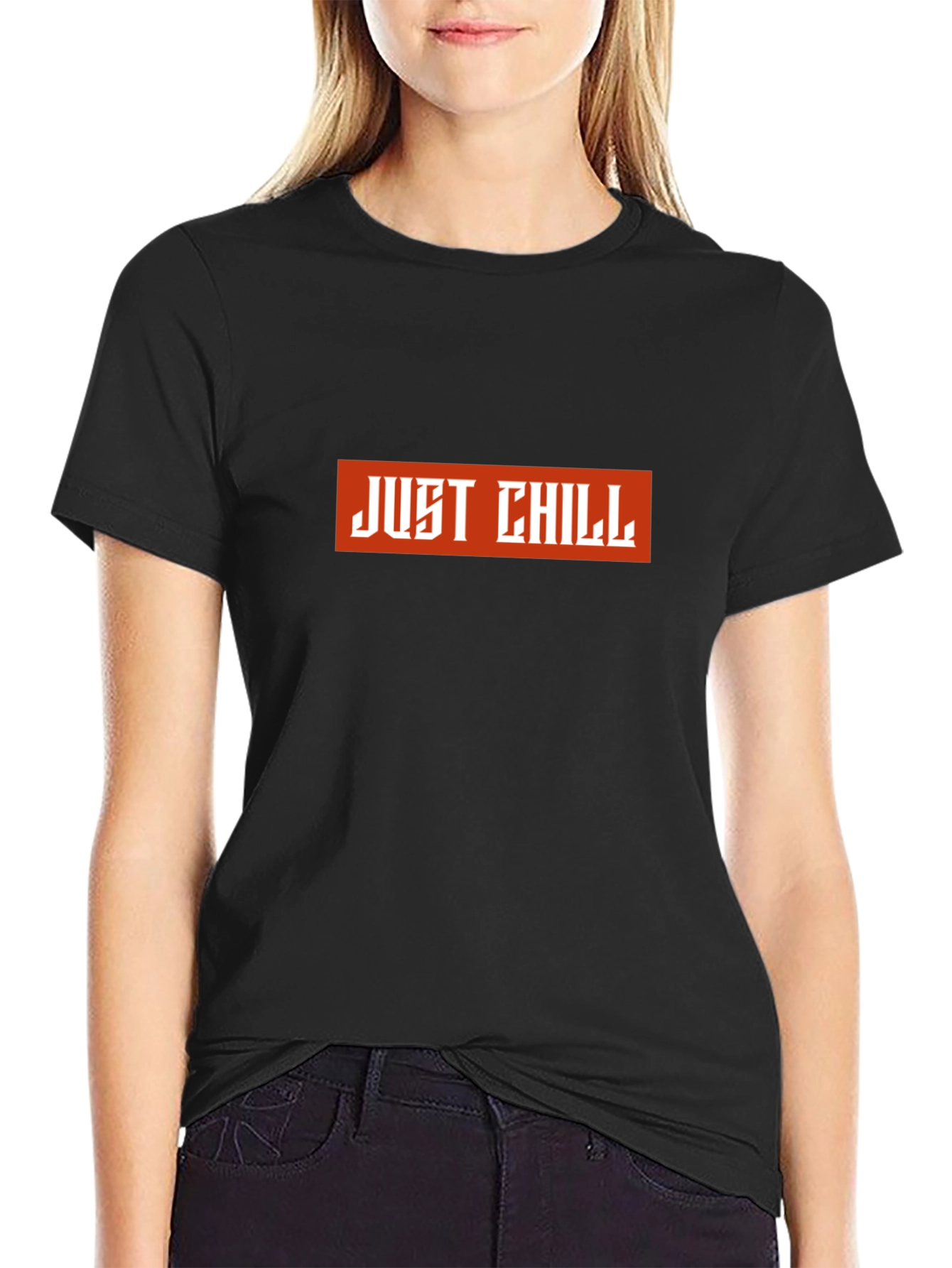 Just Chill Black Graphic Tee
