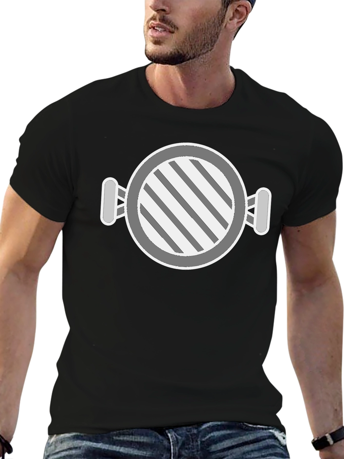 Round Graphic Tee - Cool Striped Design