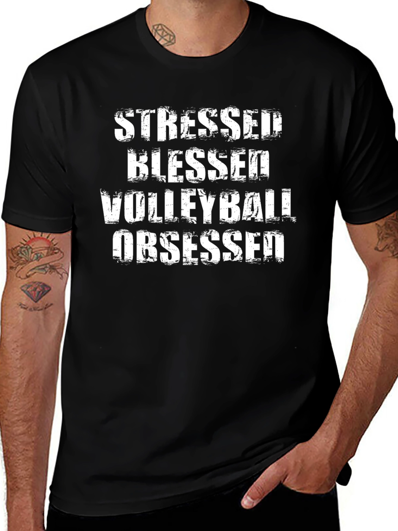 Stressed Blessed Volleyball Obsessed T-Shirt