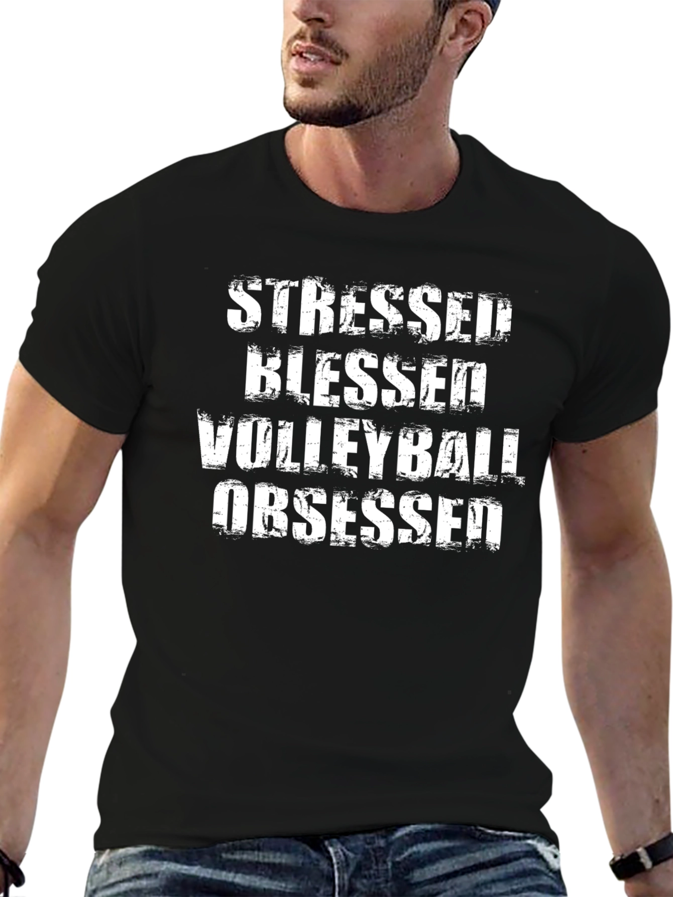Stressed Blessed Volleyball Obsessed T-Shirt