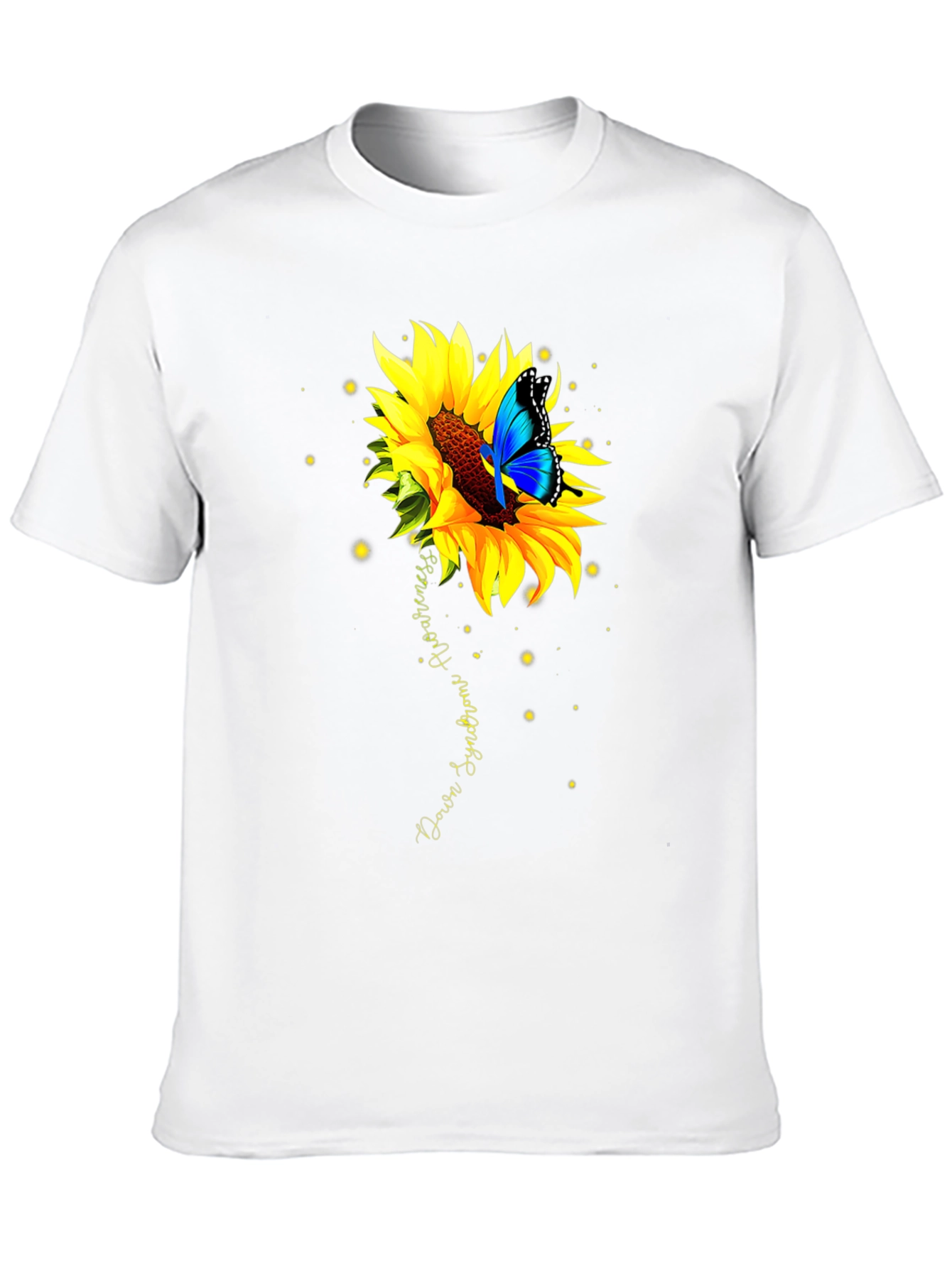 Down Syndrome Awareness Butterfly Sunflower T-Shirt