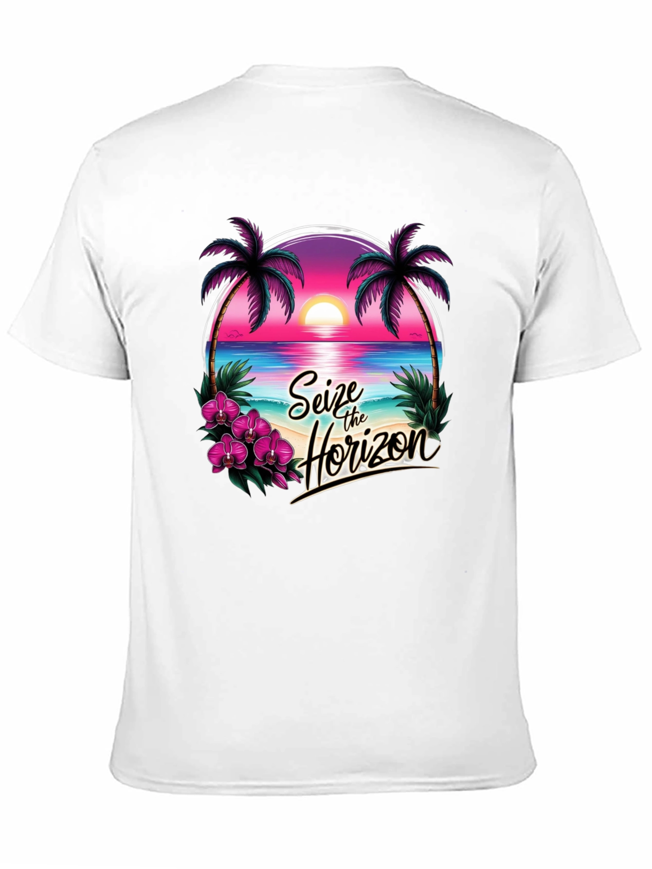 Seize the Horizon Black Graphic T-Shirt