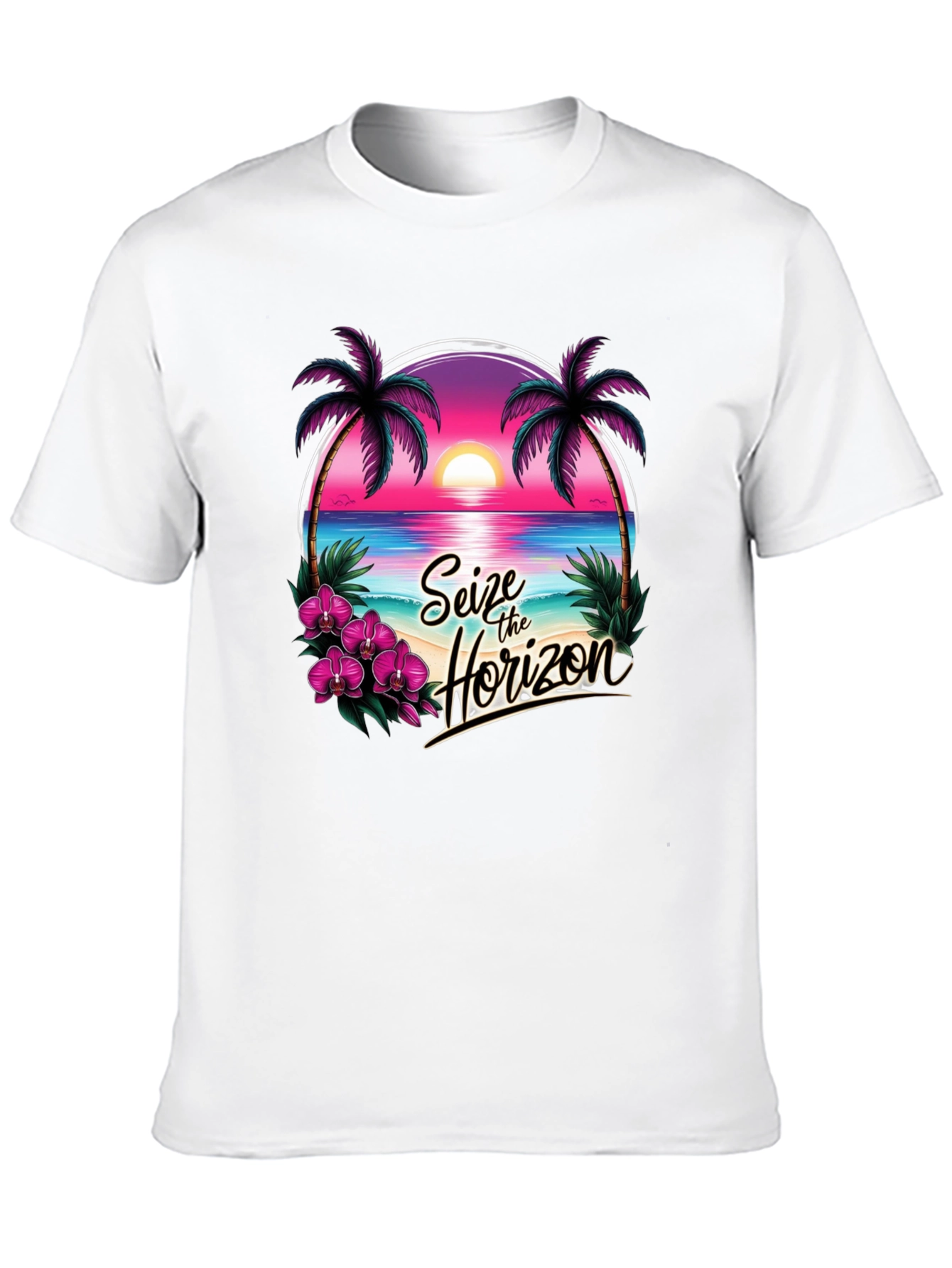 Seize the Horizon Black Graphic T-Shirt