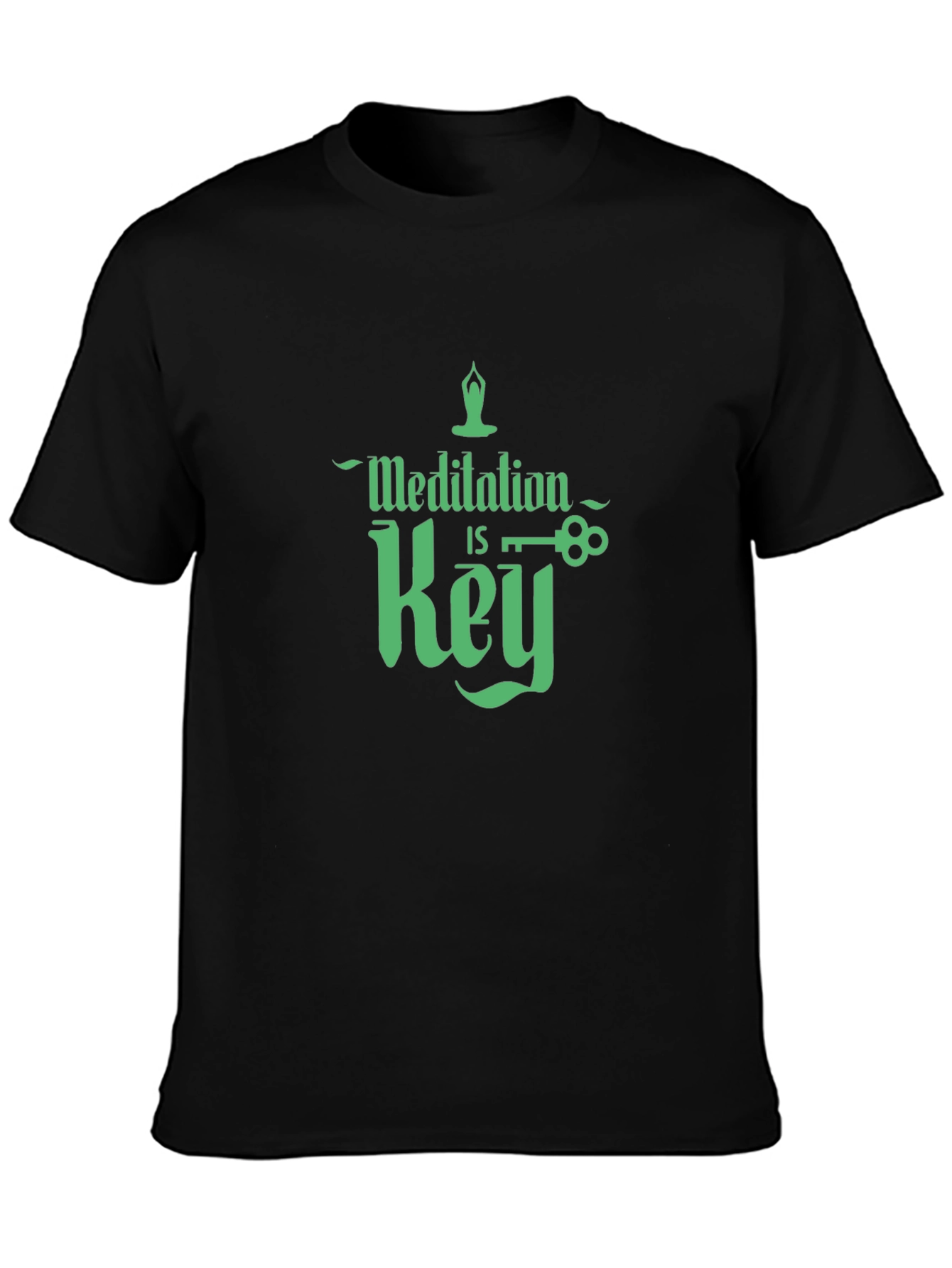 Meditation is Key Graphic T-Shirt - Black