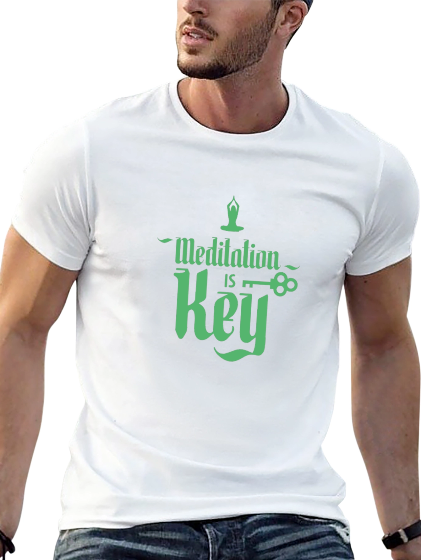 Meditation is Key Graphic T-Shirt - Black