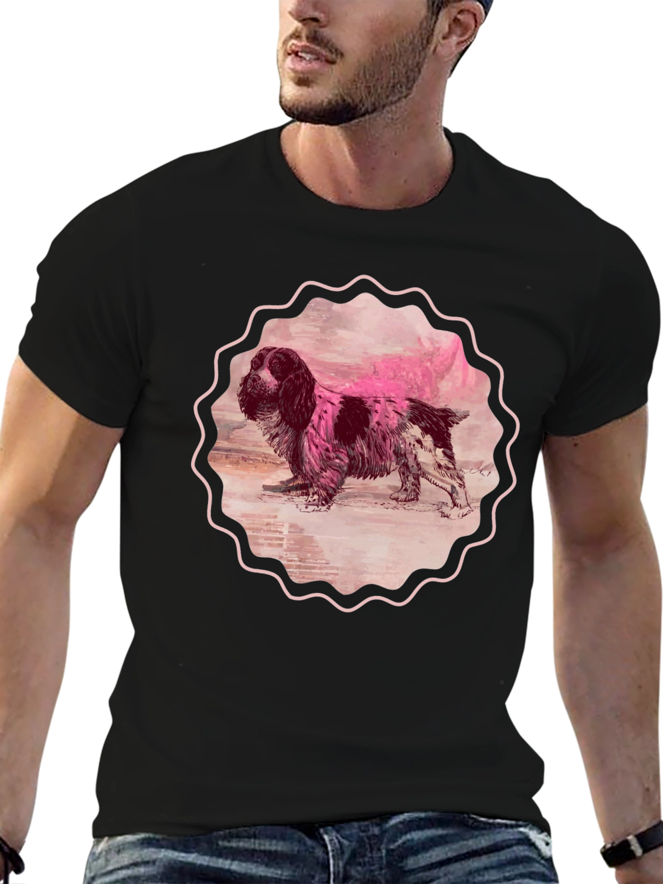 Dog Graphic Tee - Casual Black T-Shirt