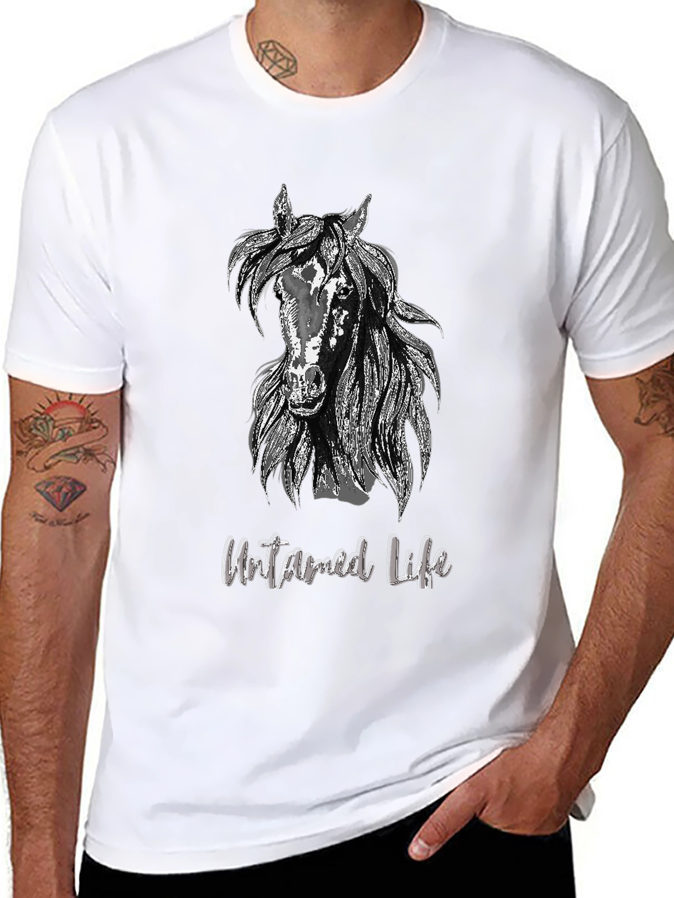 Untamed Life Horse Graphic Tee - Black