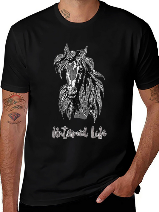 Untamed Life Horse Graphic Tee - Black