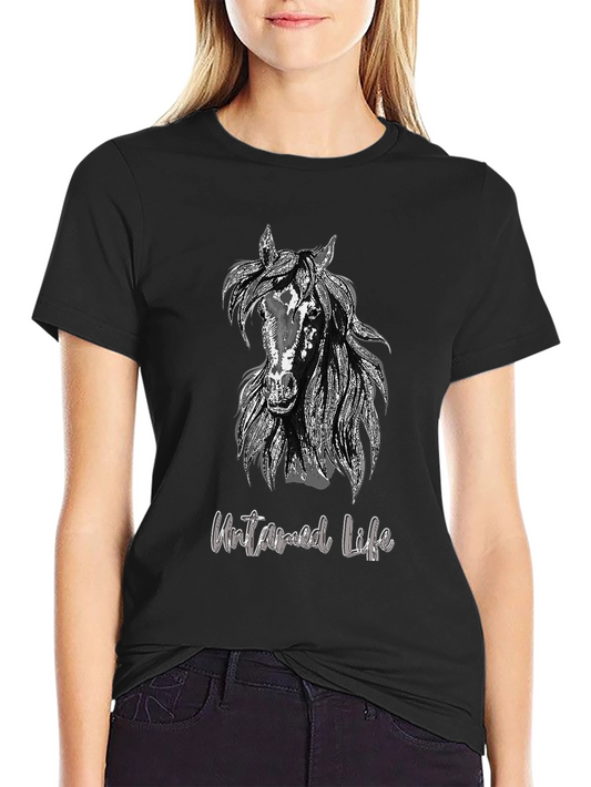 Untamed Life Horse Graphic Tee - Black