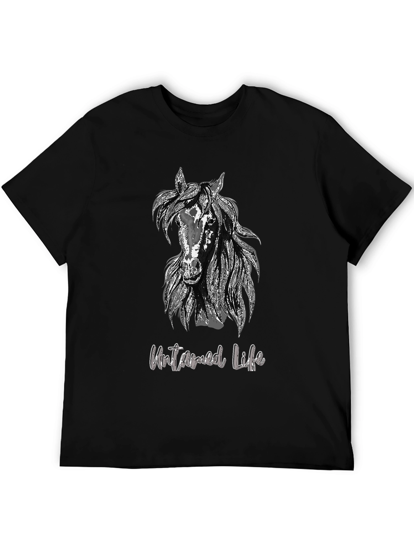 Untamed Life Horse Graphic Tee - Black