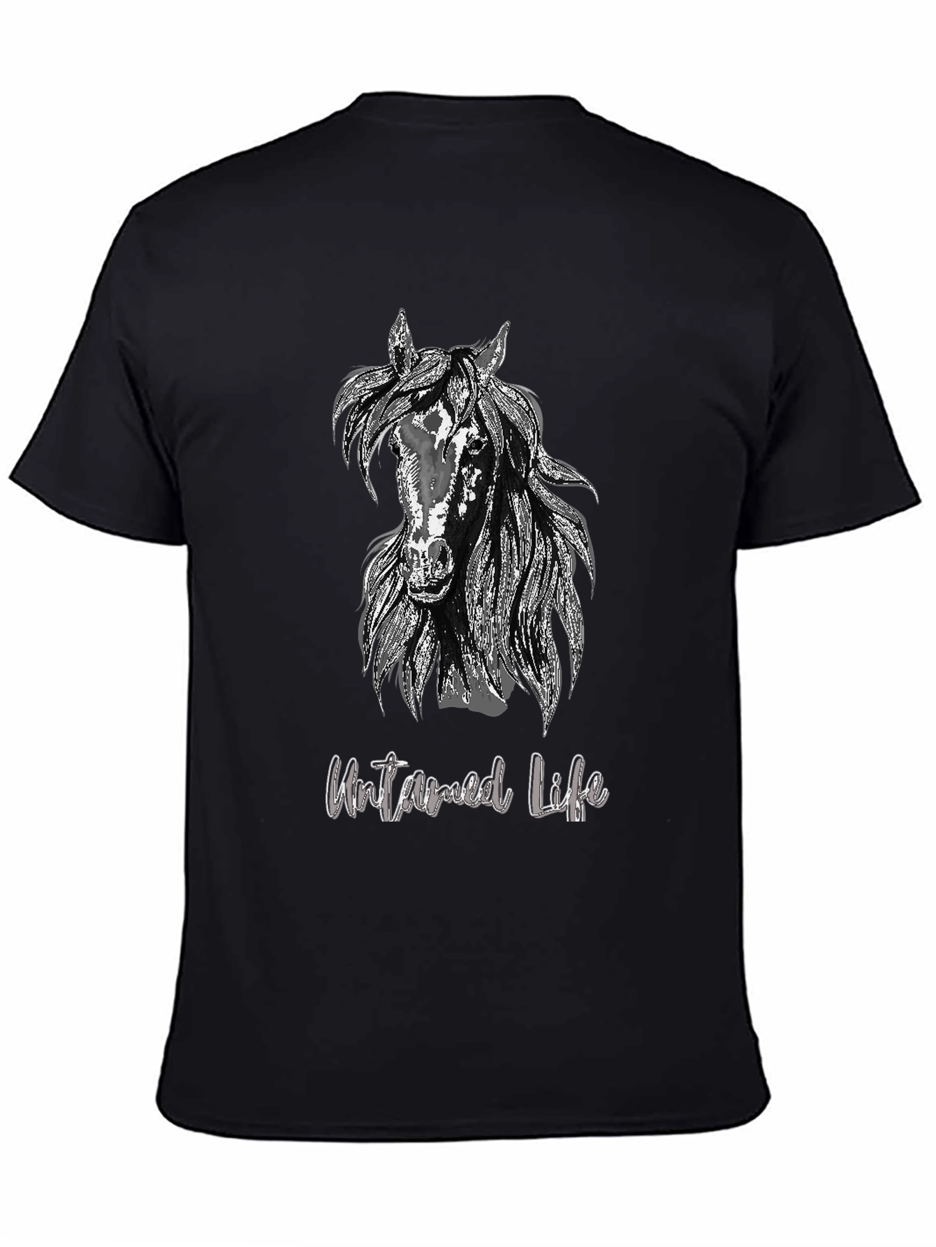 Untamed Life Horse Graphic Tee - Black