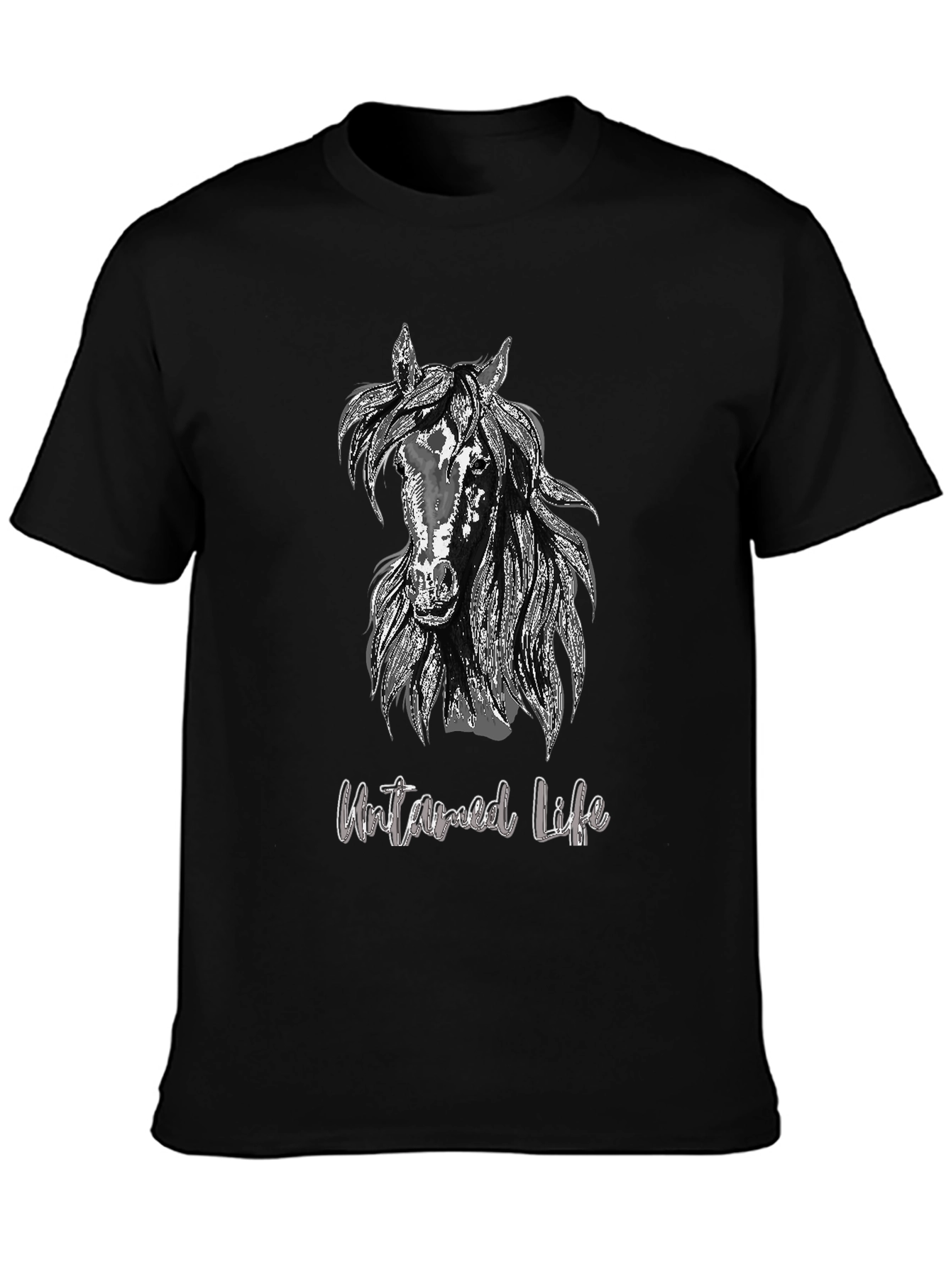 Untamed Life Horse Graphic Tee - Black