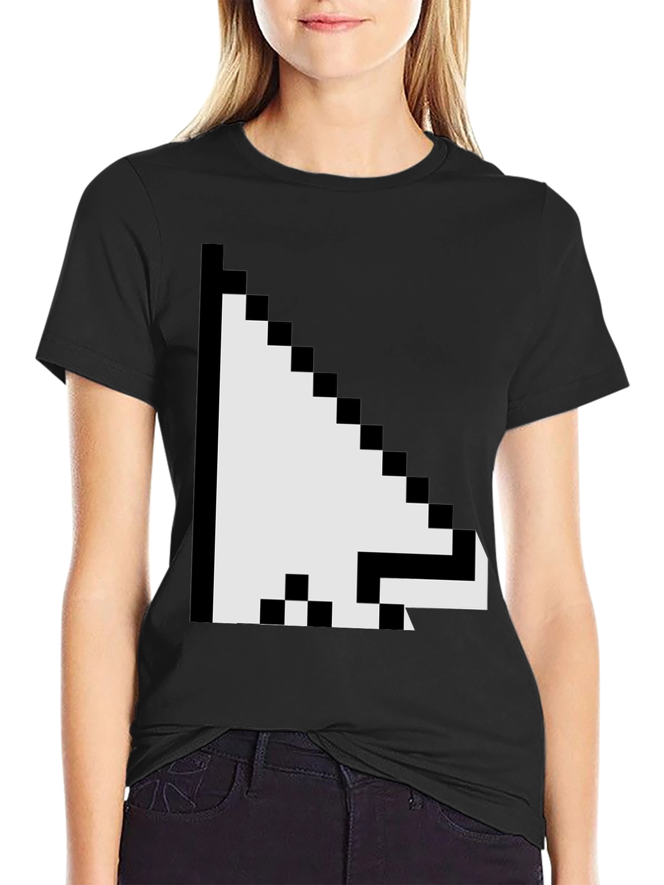 Pixel Arrow Graphic Tee - Black Casual Shirt