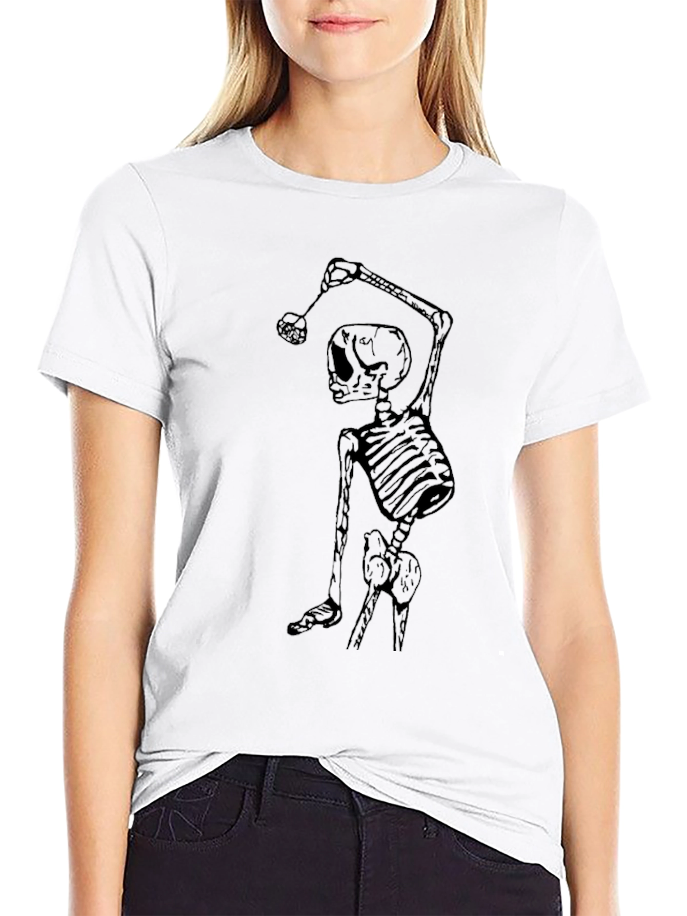 Skeleton Golfer Black T-Shirt