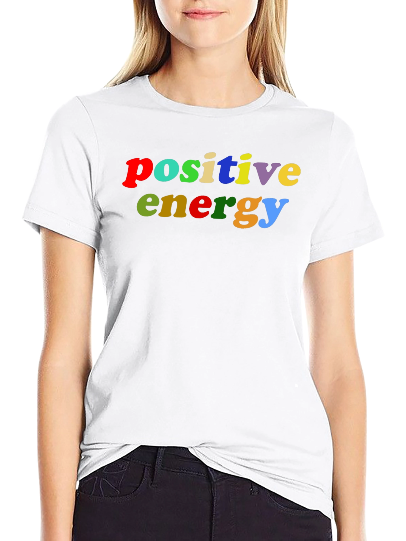 Positive Energy Black Crew Neck T-Shirt
