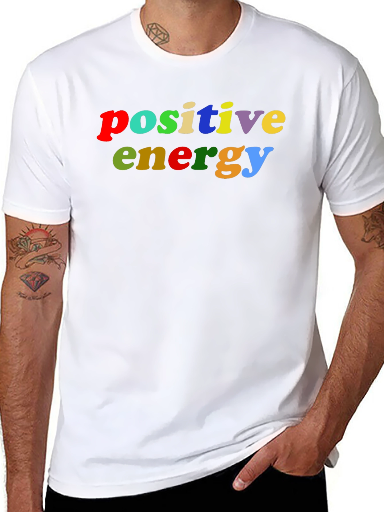 Positive Energy Black Crew Neck T-Shirt