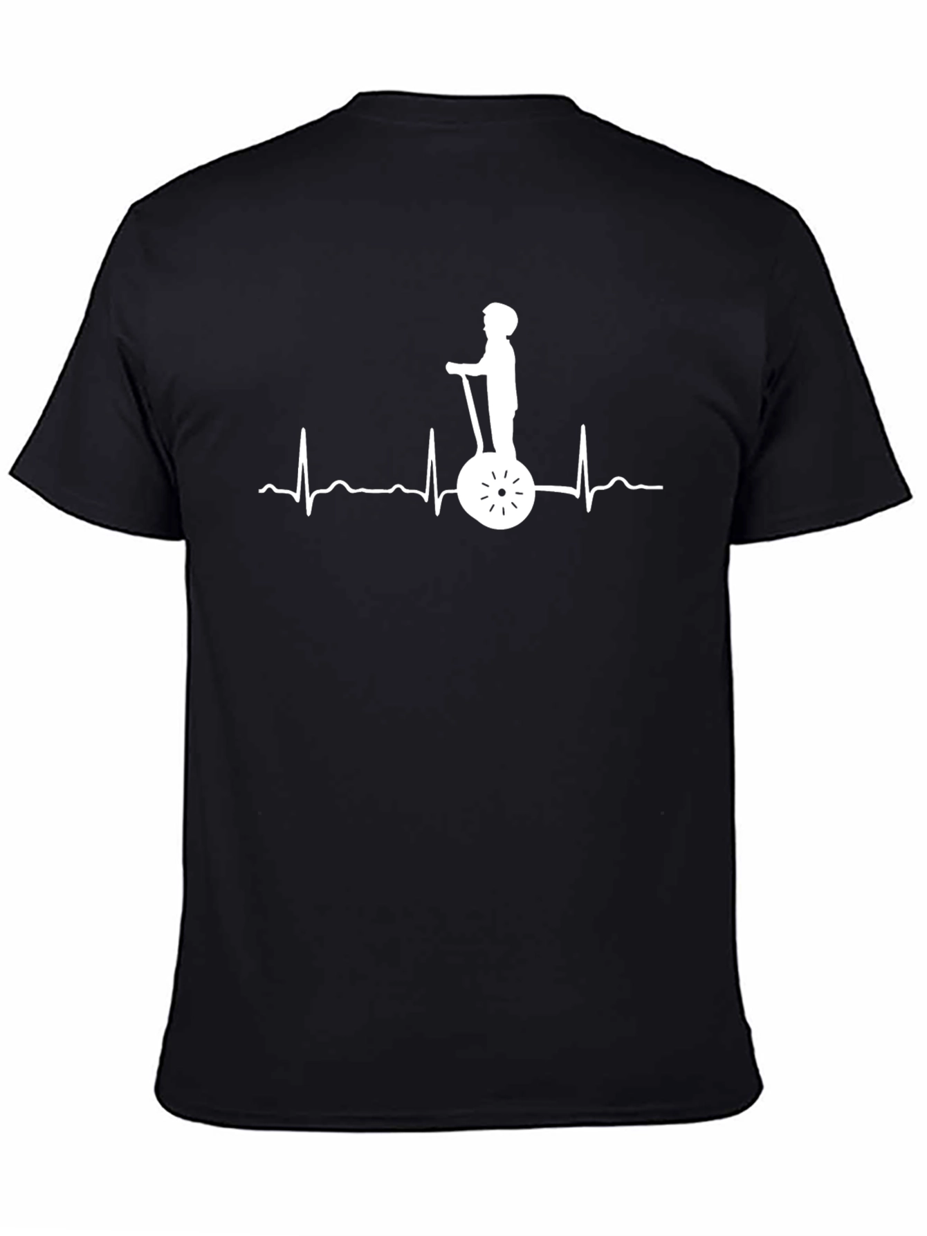 Black Segway Heartbeat Graphic T-Shirt