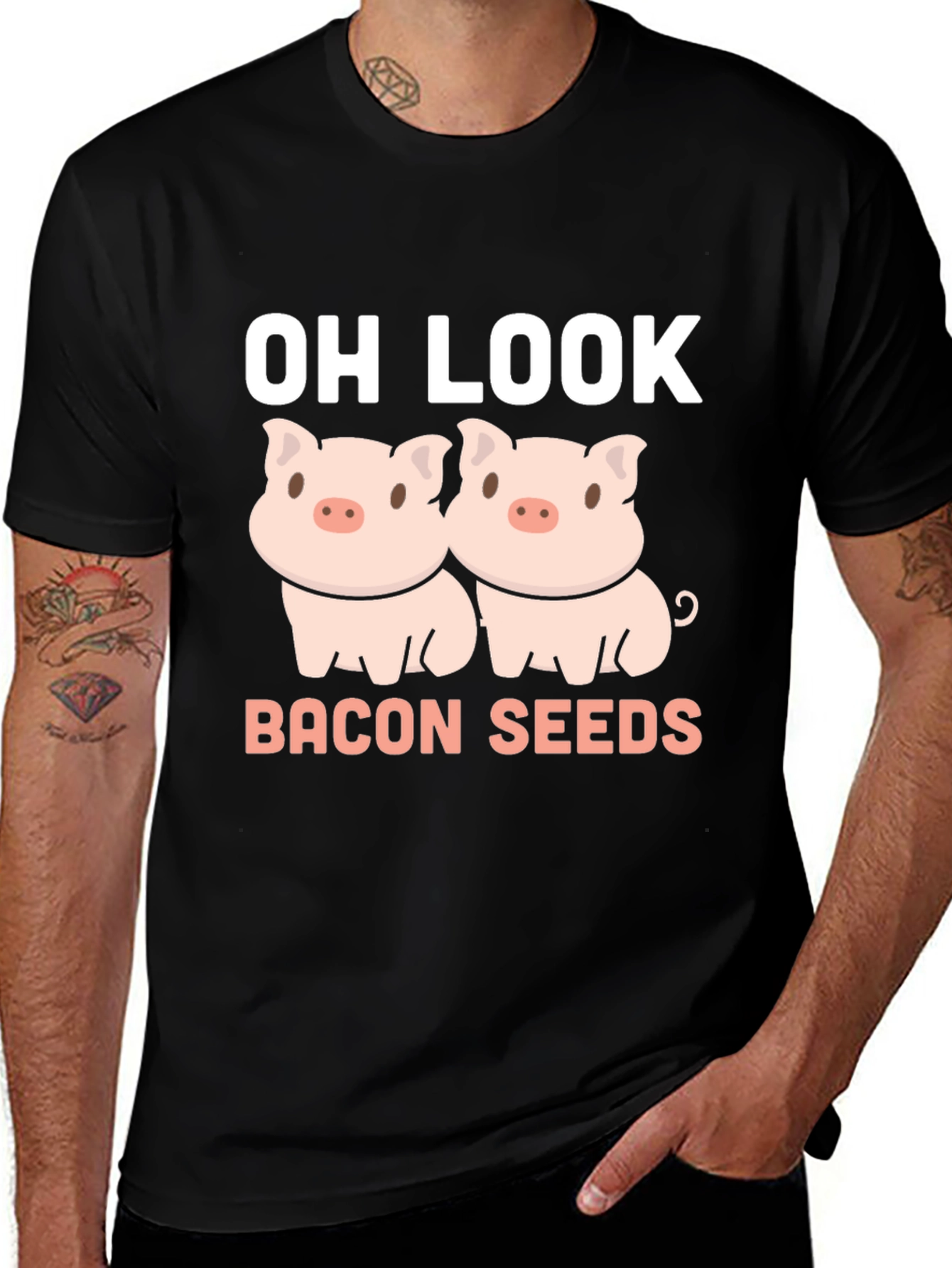 Oh Look Bacon Seeds Funny Pig T-Shirt
