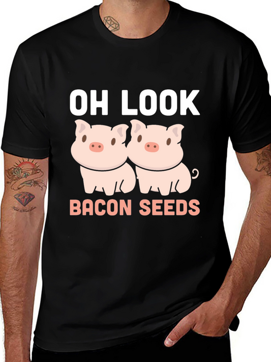 Oh Look Bacon Seeds Funny Pig T-Shirt