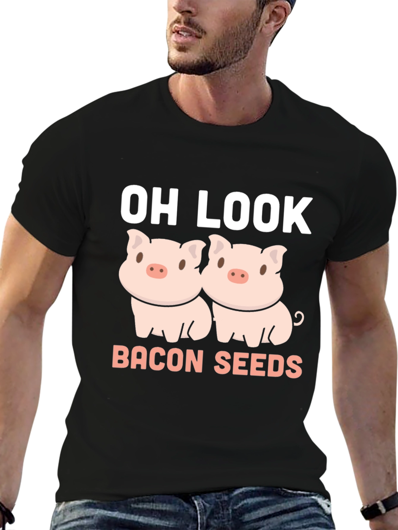 Oh Look Bacon Seeds Funny Pig T-Shirt