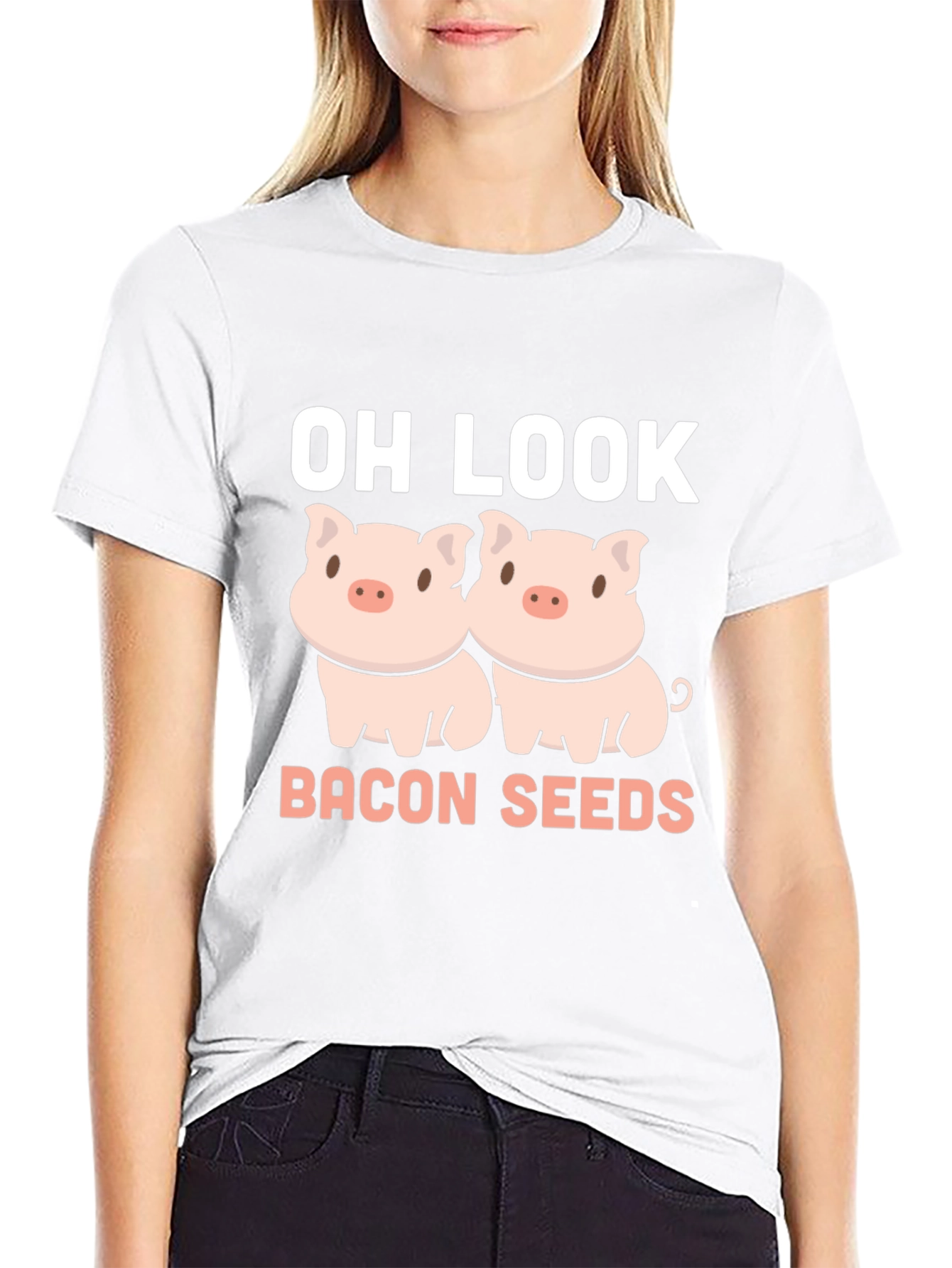 Oh Look Bacon Seeds Funny Pig T-Shirt