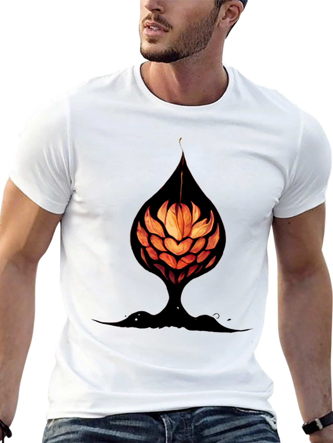 Abstract Flower Tee - Unique Graphic Print Shirt
