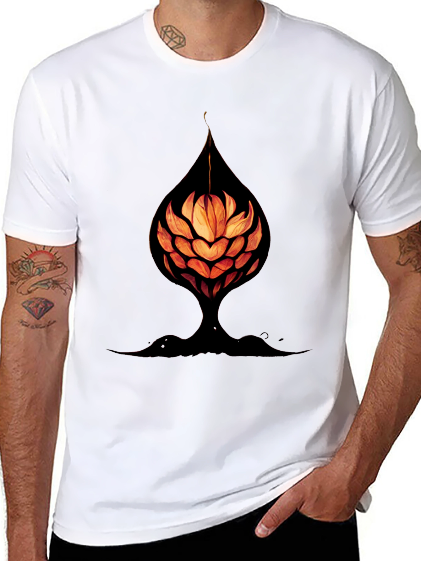 Abstract Flower Tee - Unique Graphic Print Shirt