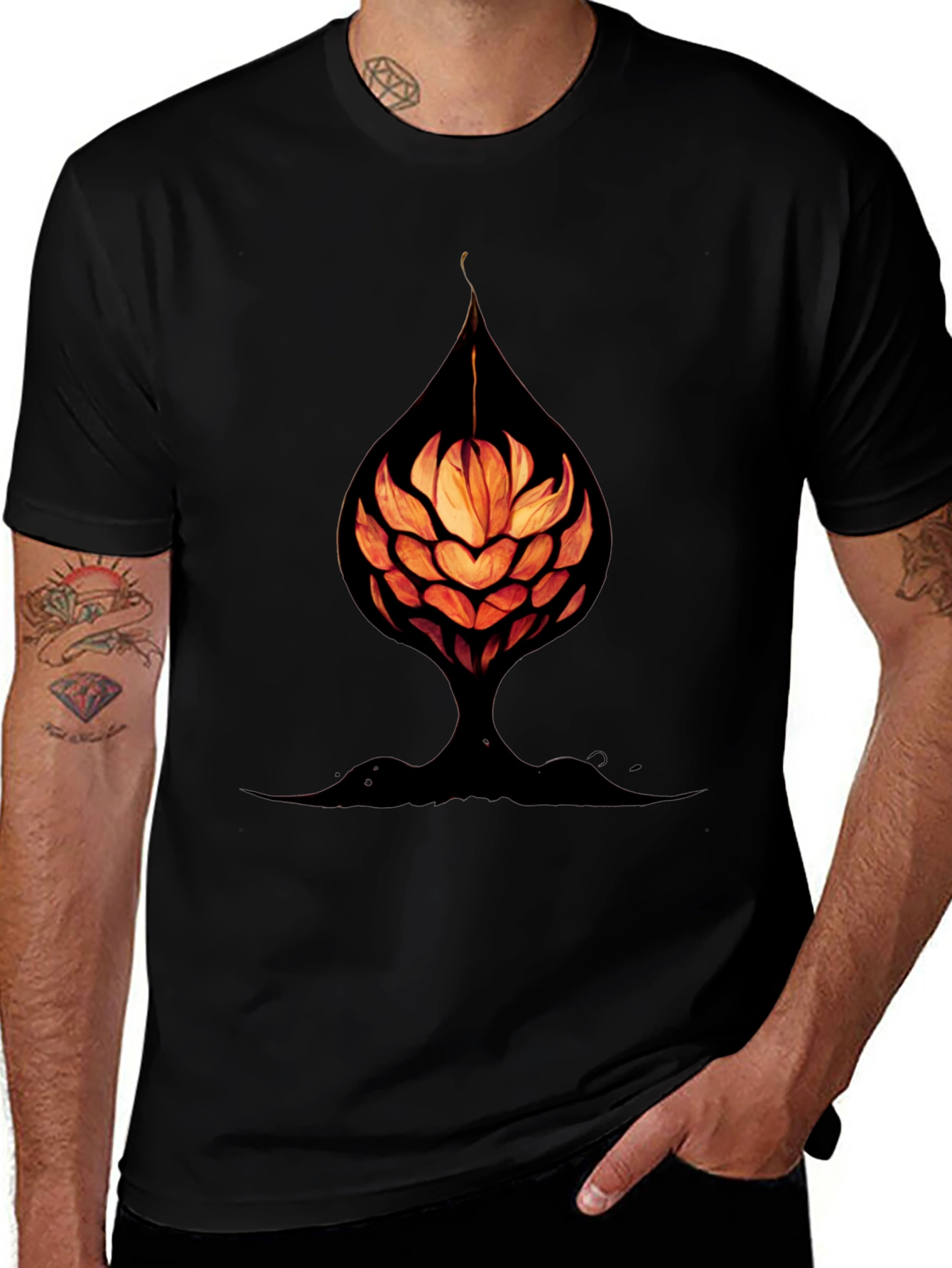 Abstract Flower Tee - Unique Graphic Print Shirt