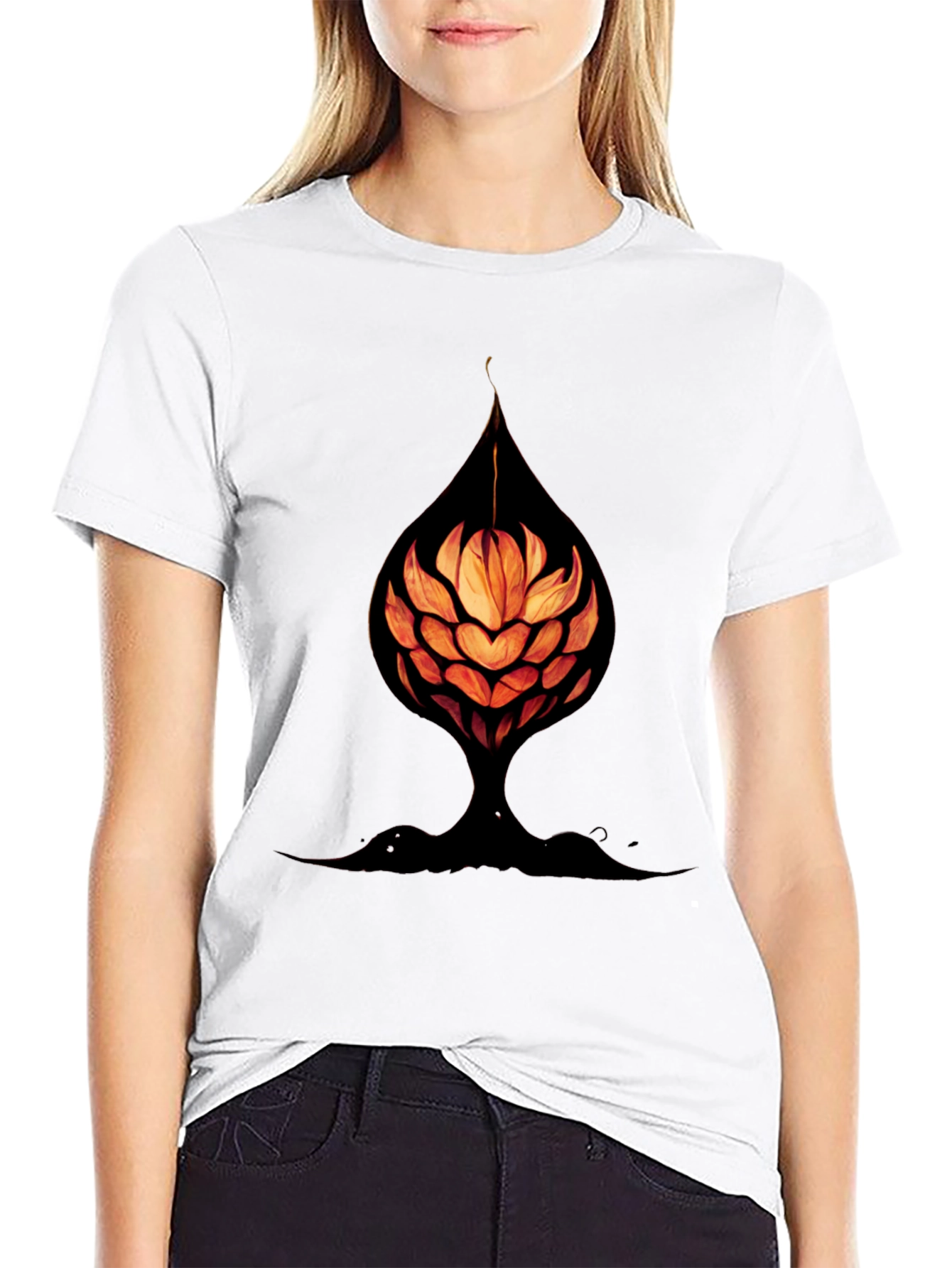Abstract Flower Tee - Unique Graphic Print Shirt