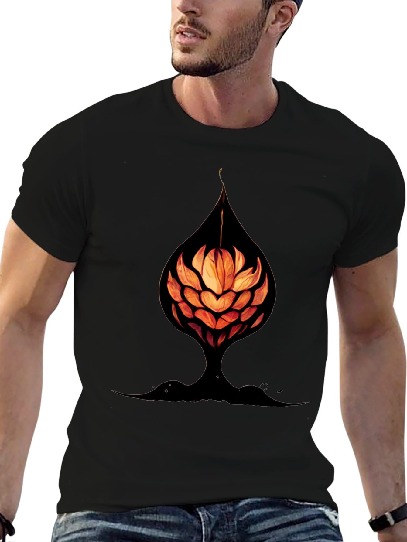 Abstract Flower Tee - Unique Graphic Print Shirt