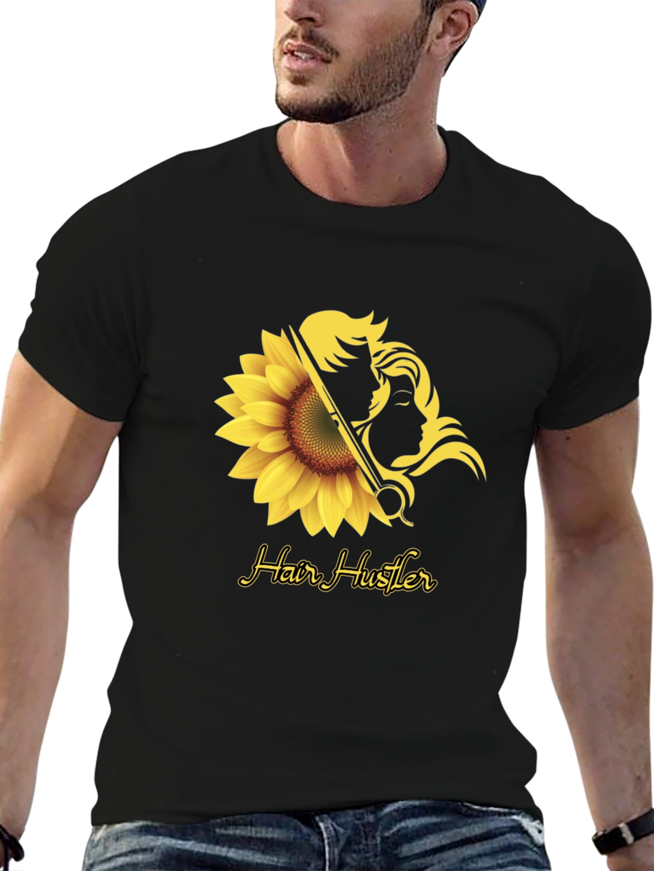 Hair Hustler T-Shirt - Sunflower Design